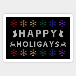 Happy Holigays Ugly Sweater (Rainbow) Sticker